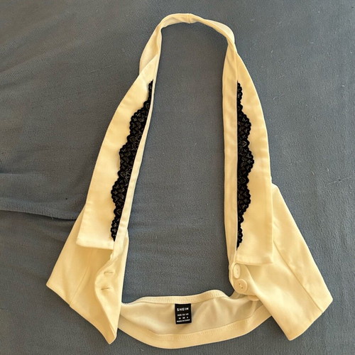 Sexy Laced Top used, size M, black and white with stain