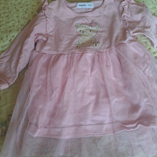 Baby dress with tulle bear design, like new