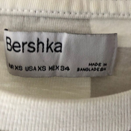 Bershka short sleeve shirt XS, white and beige