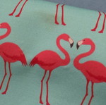 Handmade handbag with flamingo print