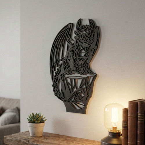 Minimalist Black Dragon Wall Art Toothless new