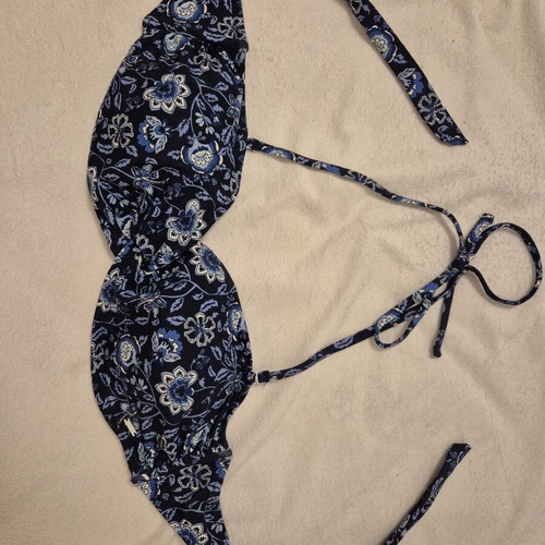 Pepe Jeans bikini top blue floral new, size L