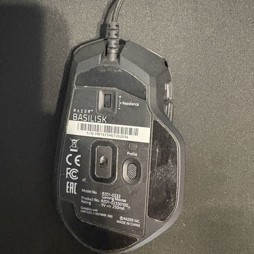 Razer mouse and mousepad used