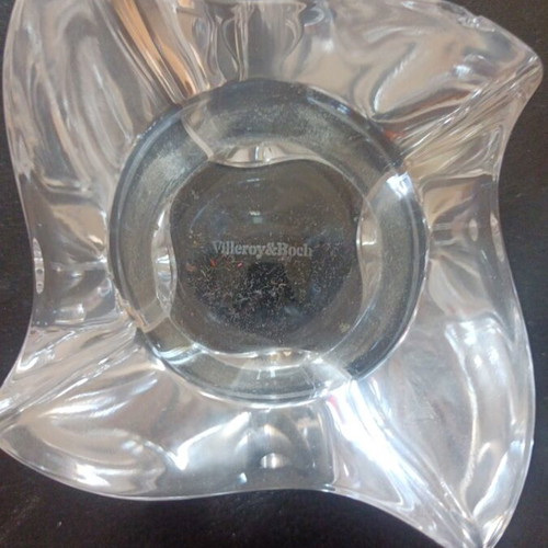 Villeroy & Boch NewWave crystal tealight holders set of 2, used