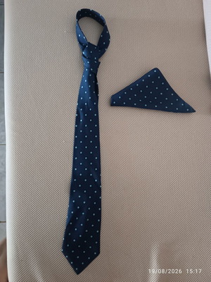 Barton MODA silk polka dot tie and matching pocket square set