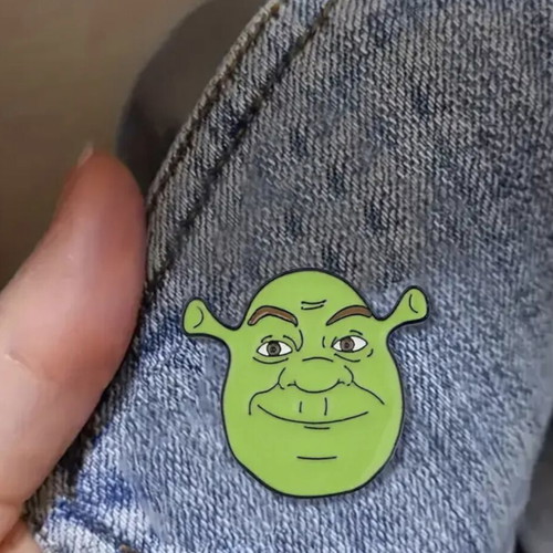 Shrek pin new, green, 3.5 cm