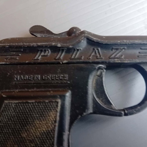 Vintage metal toy gun Pilaz used from 1970s Greece