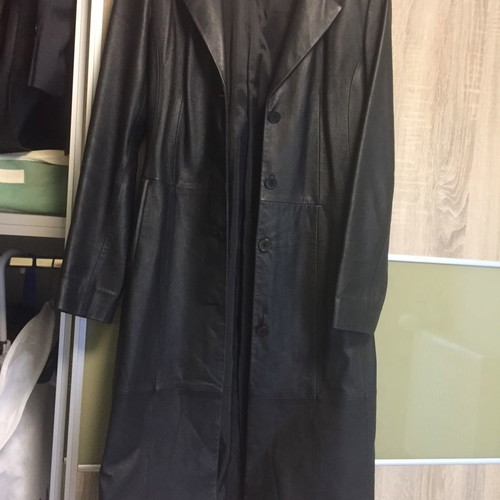 Leather coat used, black, size M