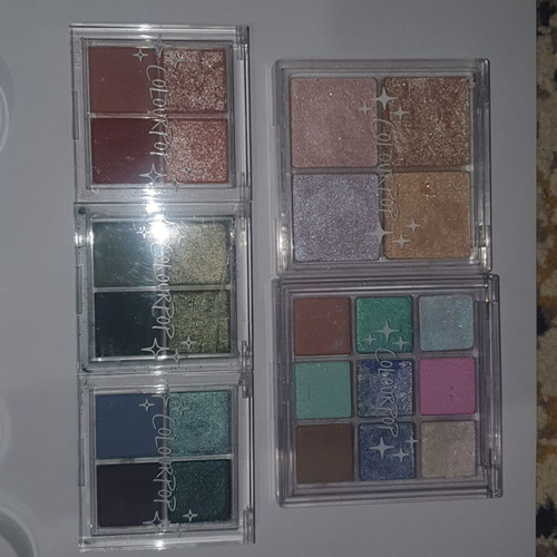 ColourPop makeup set 14 items lightly used, green palette repaired