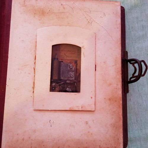 Musical Photograph Album vintage used with music box mechanism 1907-1915