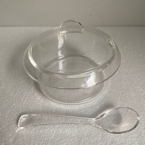Guzzini Sugar Bowl clear acrylic new old stock design STG Studio Italy