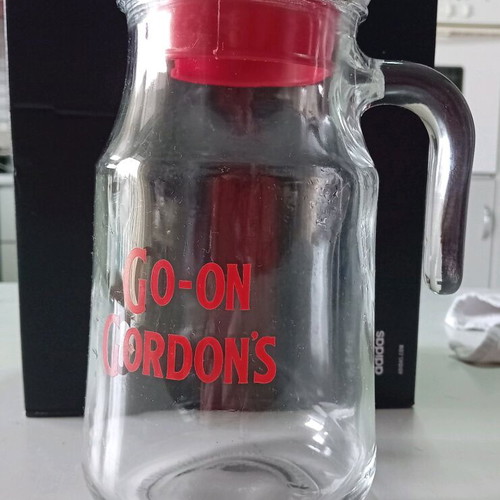 Go On Gordons glass pitcher new