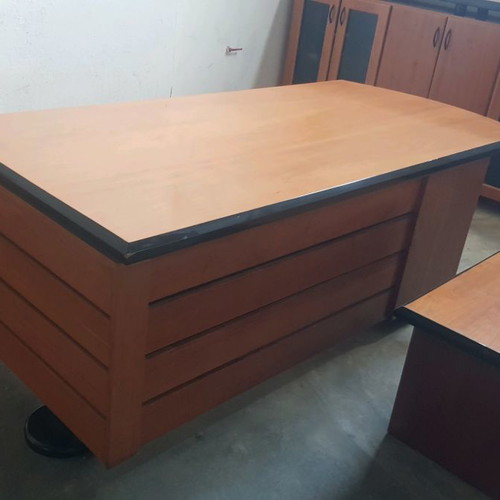 Executive desk set used, solid cherry wood