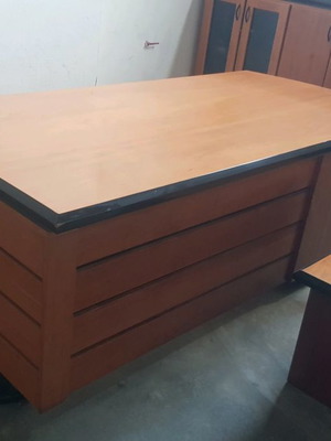 Executive desk set used, solid cherry wood