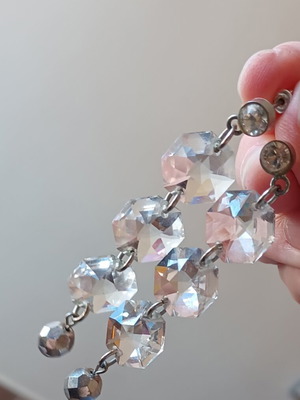 Long crystal chandelier earrings like new