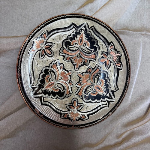 Vintage Copper Decorative Set with Plate and Jug Like New