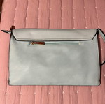 Blue envelope shoulder bag with strap