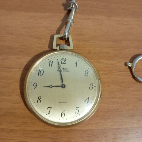 Vintage Parker Ancre 17 Rubis Antishoc Pocket Watch used