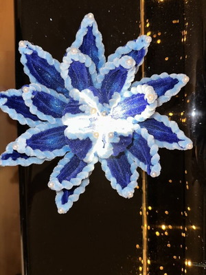 Blue lamp with pearls new, glitter and shine