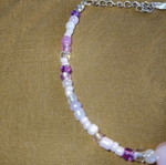 Handmade pink bracelet with silver elements