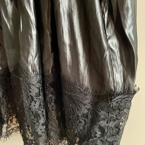 Milla lingerie top new, black satin with lace and straps