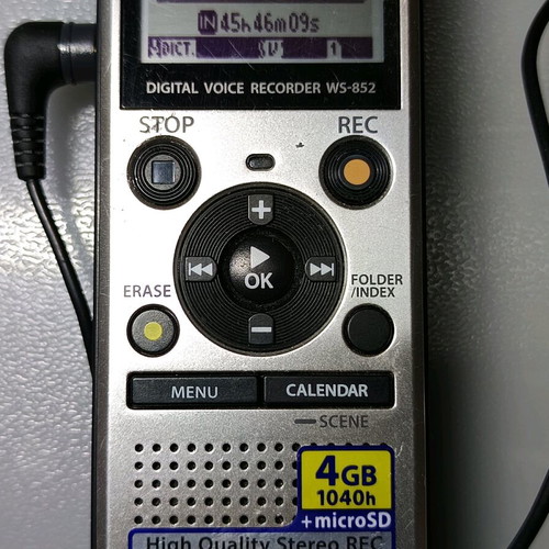 Olympus WS 852 voice recorder used