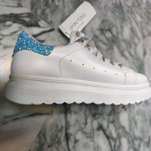 Celestino sneakers new No36 white with blue glitter