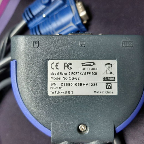 Aten CS-62 KVM Switch used, PS/2 VGA for 2 computers