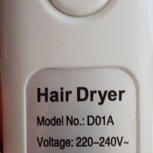 Salvini D01A wall-mounted hair dryer used 1200W