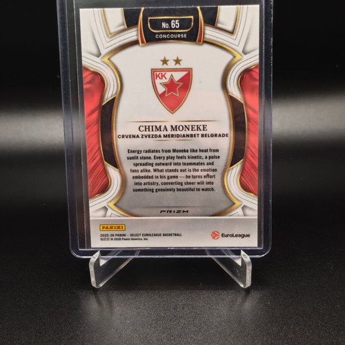 Panini Euroleague Select 2025-26 Chima Moneke White Sparkle SSP card like new