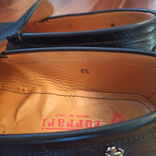 Tod's Ferrari men's loafers used, black matte leather, size 42.5-43