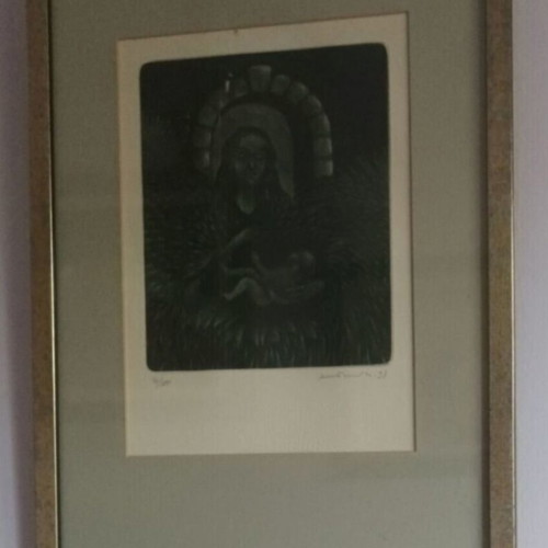 Andreas Bistis drypoint engraving artwork 42x30 cm