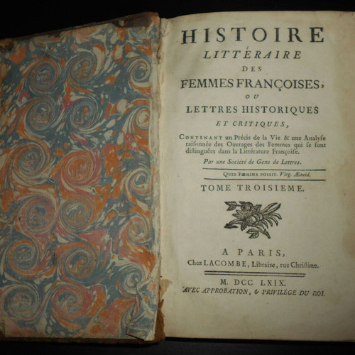 1769 Biographies of Famous Women Used, French 18th Century Book