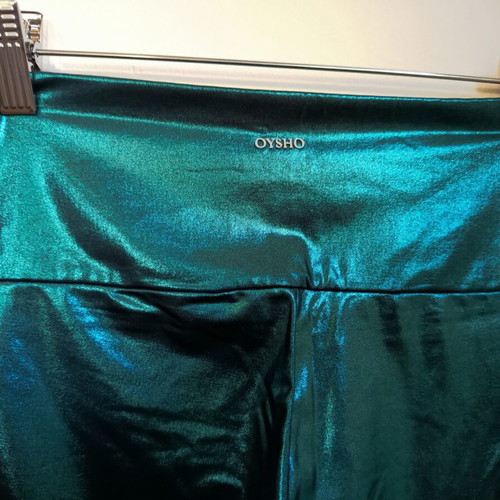 Oysho metallic high-waisted leggings new, size M, blue