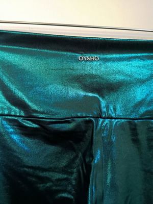 Oysho metallic high-waisted leggings new, size M, blue