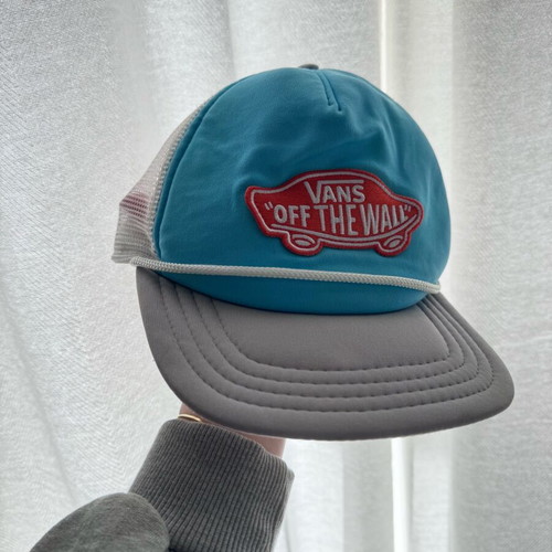 Vans trucker hat like new, turquoise with gray and white
