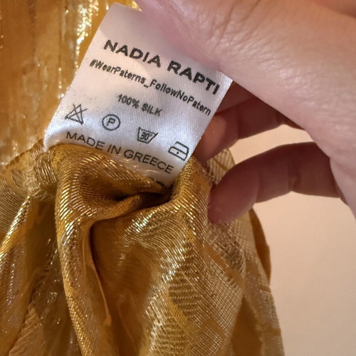 Nadia Rapti Savannah Sun Dress Small 100% Silk like new, yellow gold