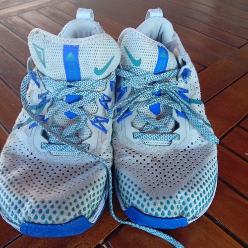 Nike React Pegasus Trail 4 shoes used, size 40, gray and turquoise