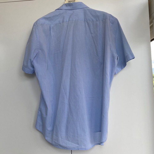 Hugo Boss blue men's short-sleeve shirt like new, cotton