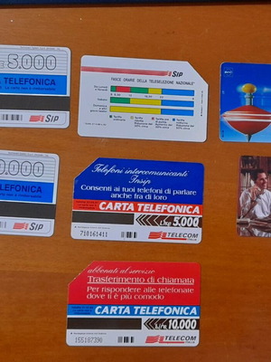 Foreign phone cards used, pack of 17 pieces
