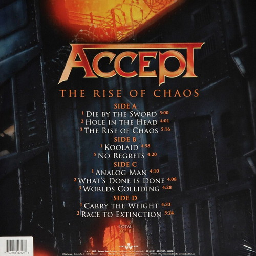 Accept The Rise of Chaos 2017 limited edition red vinyl 2LP new