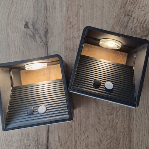 LED wall lamps with motion sensor, set of 2, new