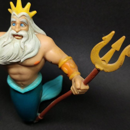 Triton Disney figure used, The Little Mermaid King Triton PVC