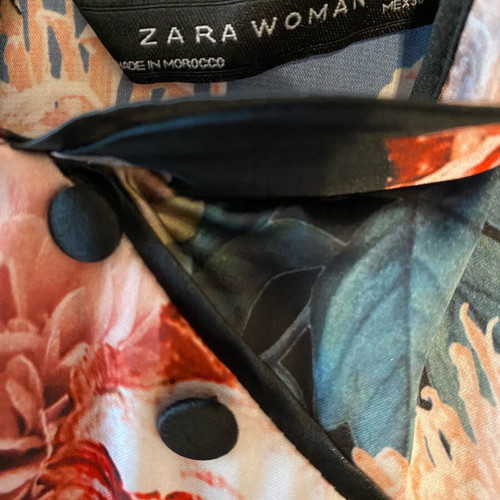 Zara mid-length dress new, black multicolor