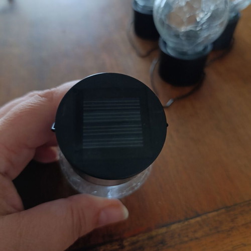 4 Hanging Solar Garden Lights with Cracked Glass Effect