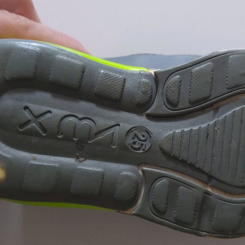 Children's athletic shoes size 25 used, gray and green