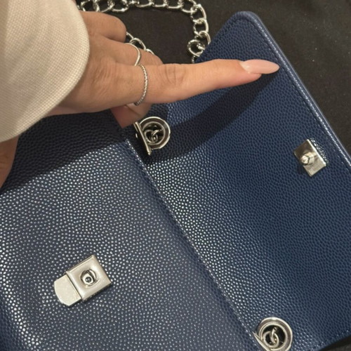 Valentino crossbody bag like new, dark blue with silver chain