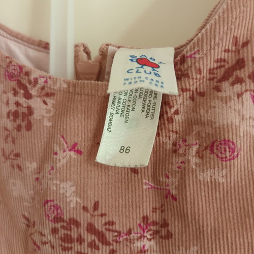 Baby club baby dress for girl 18 months like new, corduroy with zipper