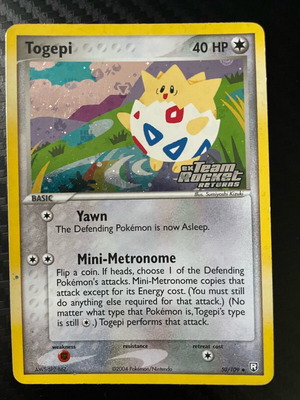 Pokemon Card Togepi Holo EX Team Rocket Returns used