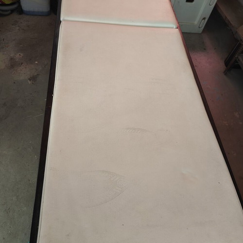 Massage bed used, dark oak wood